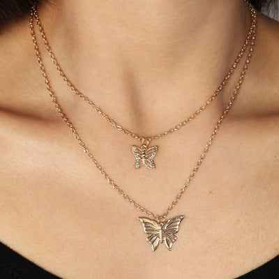 Double butterfly necklace