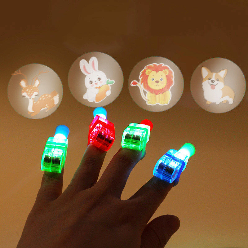 Lampe de projection de doigt de dessin animé, jouet lumineux