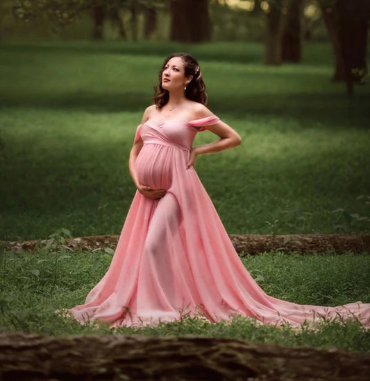 Pregnant Women Fluttering Tail Sleeve Long Dress